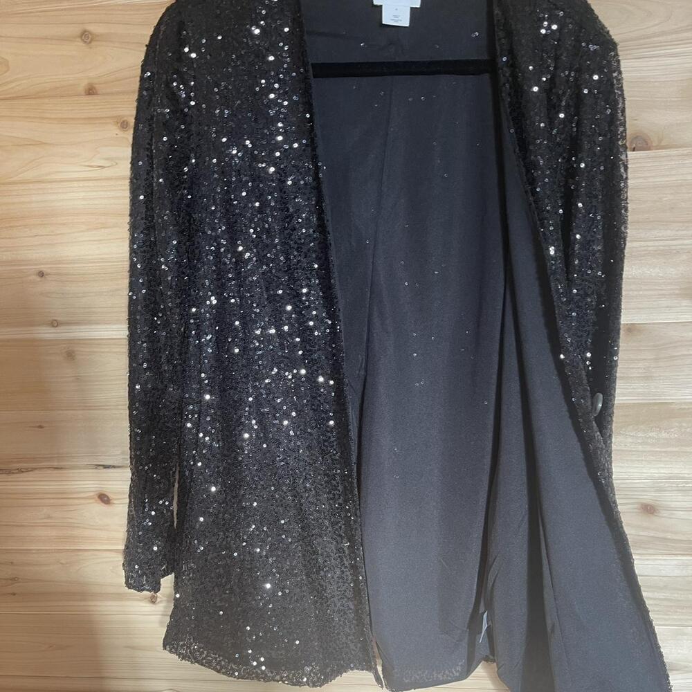Black Sequin Blazer Jacket By - image 3